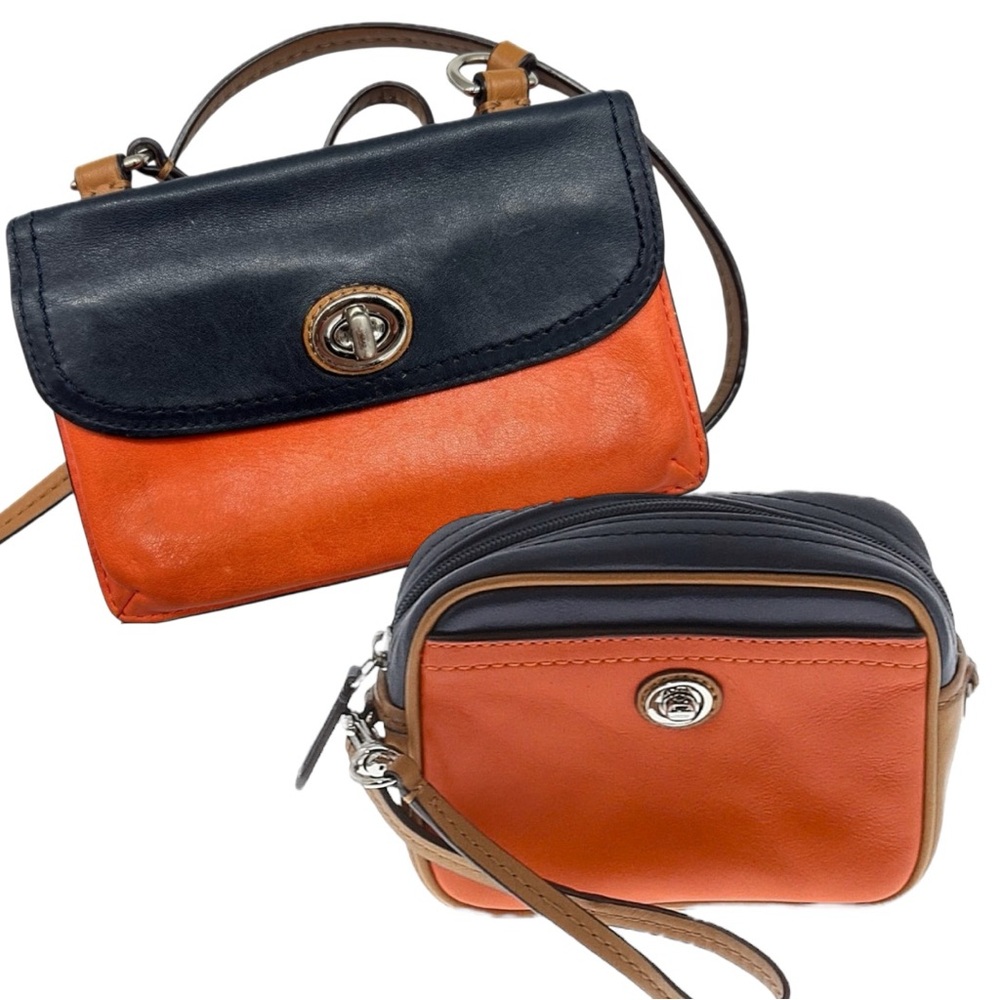 Coach Park Dylan Colorblock Wallet Crossbody & Matching Pouch Bundle